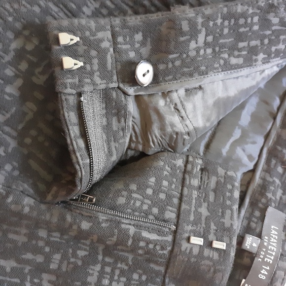 NWT Lafayette 148 Black Textured Downtown Pants - Picture 6 of 8